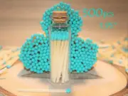 500pcs florescent aqua teal tipped wedding matches. Sea green matches 1,95"