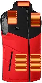 [MCGOS] Winter Warming Heated Vest Gilet for Men/Women UK USB Electric Heated Body Warmers, Washable Heated Gilet Heated Clothing, With 11 Heating Zones,3 Levels Heat Settings,2XL,F