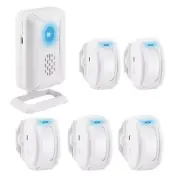 Wireless Motion Sensor Detector Alarm Security Door Bell Chime with 5 Sensors