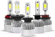 2pcs H4 LED H7 H11 H1 H3 COB Chip S2 Auto Car Headlight 72W 8000LM High Low Beam All in One Automobiles Lamp (Color : 6500K, Size : 8000LM_H27/880)