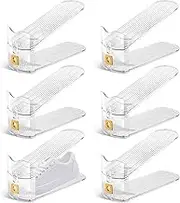 Shoe Slots Organizers Non Slip Shoe Stand Clear Shoe Space Saver Adjustable Shoe Stacker Shoe Rack Holder Easy to Clean Elegant Sneakers Tray Rack