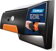 Camco RV Bumper Cap Solar Light — Motion-Activated Lighting – Fits 4" Square RV Bumpers – Helps Keep Bugs Out & Allows for RV Sewer Hose Storage Inside Bumper (40332)