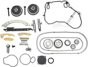 X AUTOHAUX 1 Set Timing Chain Gasket Kit 12673669/12675579 for GMC Terrain 2012-2017 2.4L Long-Lasting Sealing Metal Silver Tone Cover Gasket Tensioner Seal Guide Rail Sprocket