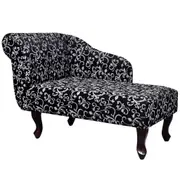 Chaise Longue Black and White Fabric vidaXL