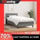 Box Spring Bed Dark Grey Pocket Spring Mattress 100x200 cm Fabric 9201