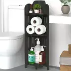Bathroom Corner Shelf Stand, 3 Tier Solid Wood Display Shelf for Narrow Space, S