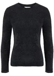 Vince Tinsel-weave Brushed-knit Jumper - Black - M (UK12 / M) M (UK12 / M)