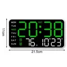 Voice Activated LED Wall Clock Temperature Date Week Display Alarm Clock