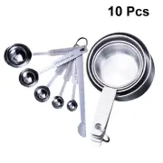 2 Set Stainless Steel Measuring Cups Small Tablespoon Spoons