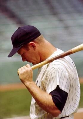 New York Yankees Mickey Mantle before game vs Boston Red Sox Bronx- Old Photo