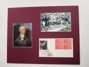 Alexander Hamilton duels with Aaron Burr & First day Cover of his own stamp