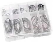 Ｓｉｍｈｏａ 100 Pieces ing Hook with Tackle Box Lure Single Circle Hook for Outdoor