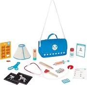 Tooky Toy Little PET Vet PLAYSET in Carry Bag - 17-Piece Educational Wooden Toy for Toddlers and Kids