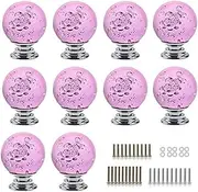 10PCS Pink Cute Ball Crystal Glass Knob Decorative Drawer Pull Handle for Furniture Cabinet Closet Dresser Cupboard Wardrobe Kitchen & Baby Kid's Children's Furniture Decor