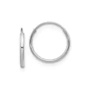 Finest Gold 12 mm 14K White Gold Madi K Endless Hoop Earrings, Pair