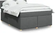 Generic Box Spring Bed with Mattress Dark Grey Double Fabric,3286872
