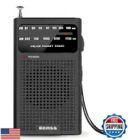 Benss Small Radios Portable AM FM, Transistor radios 2AA Battery Operated wit