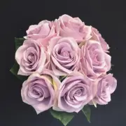 ROSE BOUQUET FLOWER BLUE MOON DUSTY PURPLE PRE MADE WEDDING BOUQUET FAUX SILK