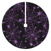 Halloween 36 Inches Tree Skirt with Spider Net,Christmas Purple Tree mat for ...