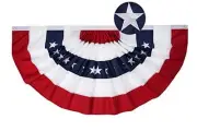 American Flag Bunting 1.5x3 Ft, Embroidered Patriotic Bunting Flags, 4th of j...