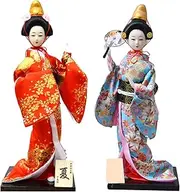 Set 2 Pieces Traditional Japanese Dolls Geisha Girl Geiko Kimono Ancient Doll Home Collection Art Decoration,A1,12 inch/4161 (Color : D21, Size : 12 inch)