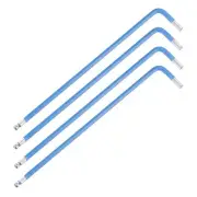 4Pcs Ball End Hex Key Wrench, 3mm l Shape Extra Long S2 Steel Repair Light Blue