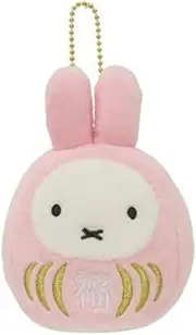 Sekiguchi Dick Bruna Miffy Lucky Daruma Sakura Mascot Key Chain Size: H 4.7 x W 3.1 inches (12 x 8 cm)
