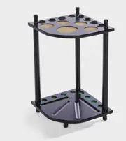 Black Wood Corner Pool Snooker Billiard Cue Stand Rack Holds 8 Cues