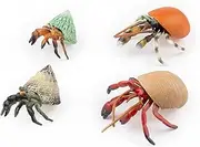 Framendino, 4 Pack Realistic Sea Animals Hermit Crab Model for Home Decorations