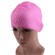 Silicone Swimming Cap Ear Protection Sport Swimming Cap for Men Women (Pink) AU
