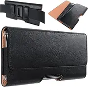 iPhone 8 7 6s 6 Holster, Leather Belt Case with Belt Clip and Loops Holster Pouch Cell Phone Holder for Apple iPhone 6s 7 or 8 (Fits Phone with Case on)