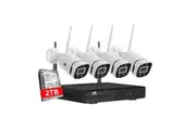 UL-tech Wireless CCTV Security System 8CH NVR 3MP 4 Square Cameras 2TB