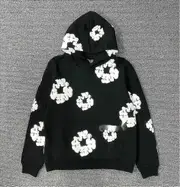 2023 American Style High Street Harajuku Kapok Foam Loose Hoodie Y2k Hip Hop Street Men's And Women's Casual Pullover Goth high quality black cloth...