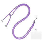 Phone Lanyard Adjustable Neck Lanyard with Transparent Patch Deep Purple