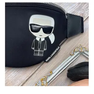 高雄凡賽斯歐洲精品 Karl Lagerfeld 卡爾拉格斐 黑色 白色 小胸包 小腰包 腰包 胸包