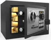 Small Home Safe Box for Kids, Mini Safe with Digital Keypad & Code Keys, 0.23...