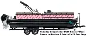 Pink Gray Butterfly Pattern Pink Wrap Decal Vinyl Fishing Bass Pontoon Boat