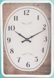 Wall Clock Hanging High Quality Wooden Shabby look Oval Modern Home Décor *60 cm