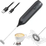Hemixye Rechargeable Milk Frother Wand,Drink Mixer Handheld,Electric Whisk with USB-C,Foam Maker for Coffee Stirrer,Hand Blender for Lattes,Matcha,Cappuccino,Frappe,Hot Chocolate.