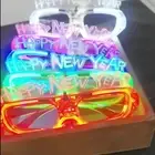 5PCS Happy New Year LED Light Up Glasses Glowing Flashing Eyeglasses Party Decor