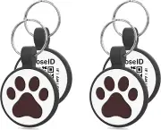 QR Code Cat Tag - Modifiable Profile, Silicone, Personalized, 1", Black
