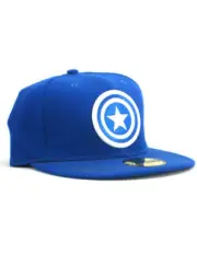New Era Captain America 59fifty Custom Fitted Hat Size 7 1/2 White Blue Shield