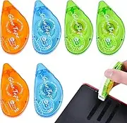 Double Sided Tape Roller, 6 Pcs Glue Roller Permanent Adhesive Glue Tape Double Sided Tape Dispenser Transparent Runner Tape Pen, Scrapbooking Tape, Adhesive Tape Dispenser Runner 8m*8mm