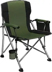 Camping Chair Oversized Collapsible Camp Chair with Cup Holder and Removable Storage Bag,Heavy Duty Support 158KG,Portable Lawn Chair for Outdoor Camp,Picnic,Travel,Fishing
