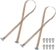 uxcell 2 Pcs IDC Rainbow Wire Flat Ribbon Cable DB15 Female to DB15 Female 39 Inch Length 2.54mm Pitch Breadboard Jumper Wires for Electronic Projects