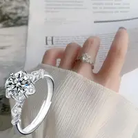 在飛比找momo購物網優惠-【KT DADA】純銀戒指 星星戒指 花戒指 簡約戒指 韓國