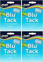 BLU TACK Original Bostik Reusable Sticky Blue Adhesive Home School Office Walls Hacks NO Marks Safe Craft Art Clean Handy, Alternative to Pins & Tape, DIY Strong Hold Stretching (4 x Packs BLU TACK)