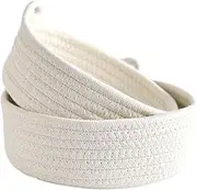 Generic 2 Pieces Round Woven Baskets for Storage and Organization in Various, White, as described