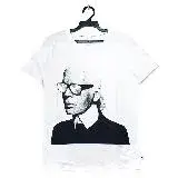 在飛比找遠傳friDay購物優惠-KARL LAGERFELD 卡爾 老佛爺肖像圖案棉質短T恤