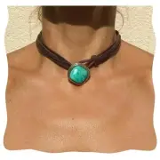 Western Choker Necklace, Natural Necklace for Women, Boho Western Amazonite